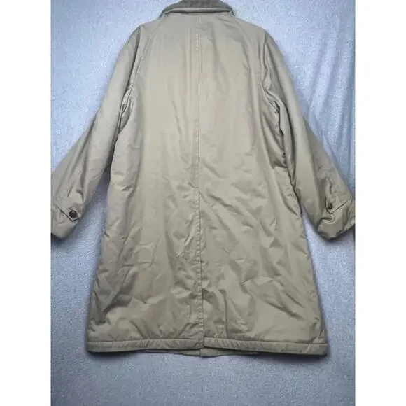 Vintage 70s Brooks Brothers Canvas Over Coat Trench Mens Size 44 Fully Lined